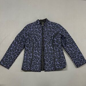 Peck & Peck Women's Leopard Print Quilted Jacket